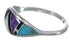 Southwest Multicolor Inlay Sterling Silver Ring Size 6-1/4 MX60187